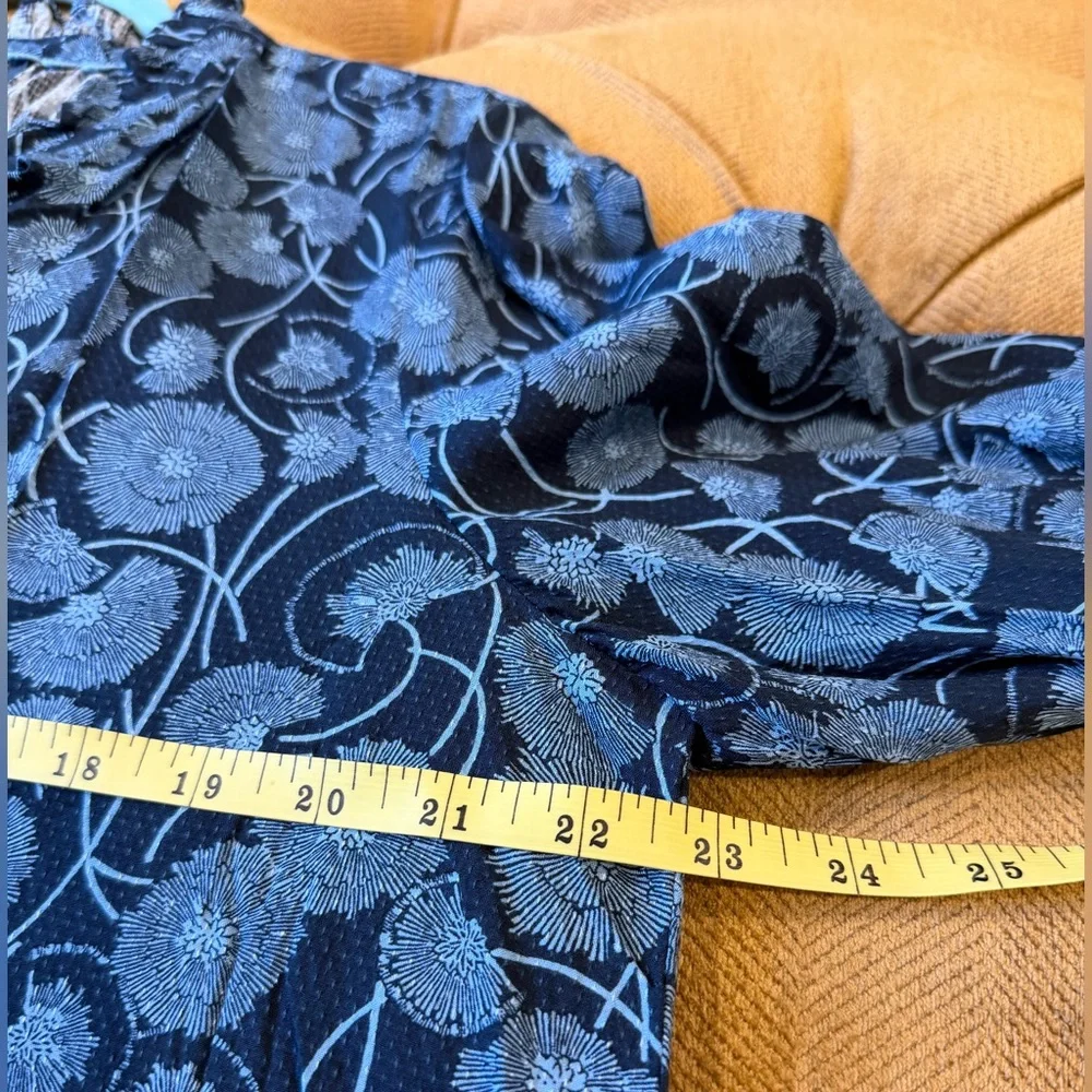 Anthropologie Peasant Blouse Maeve Collette Blue Floral Design Sz MEDIUM NEW - Picture 7 of 9